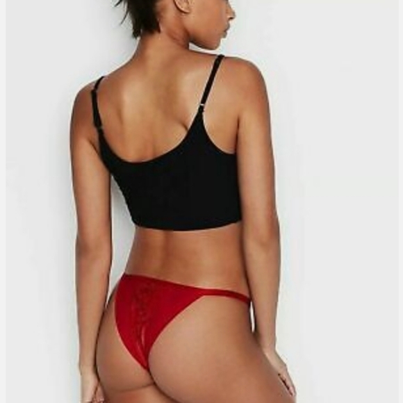 Victoria Secret-RED "Very Sexy"- Brazilian Slip Sheer- Mesh Panty-Small - Picture 1 of 10